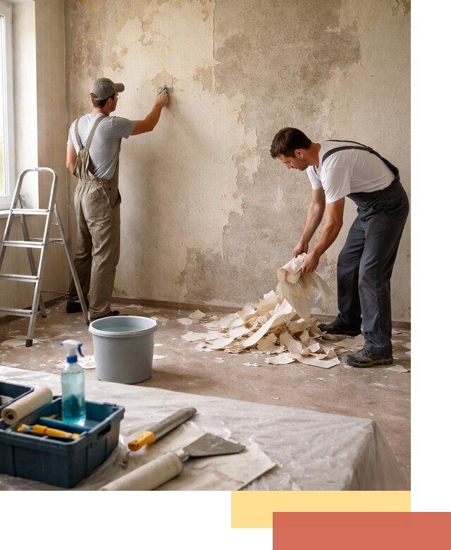 Снятие старых обоев в грозном быстро и качественно