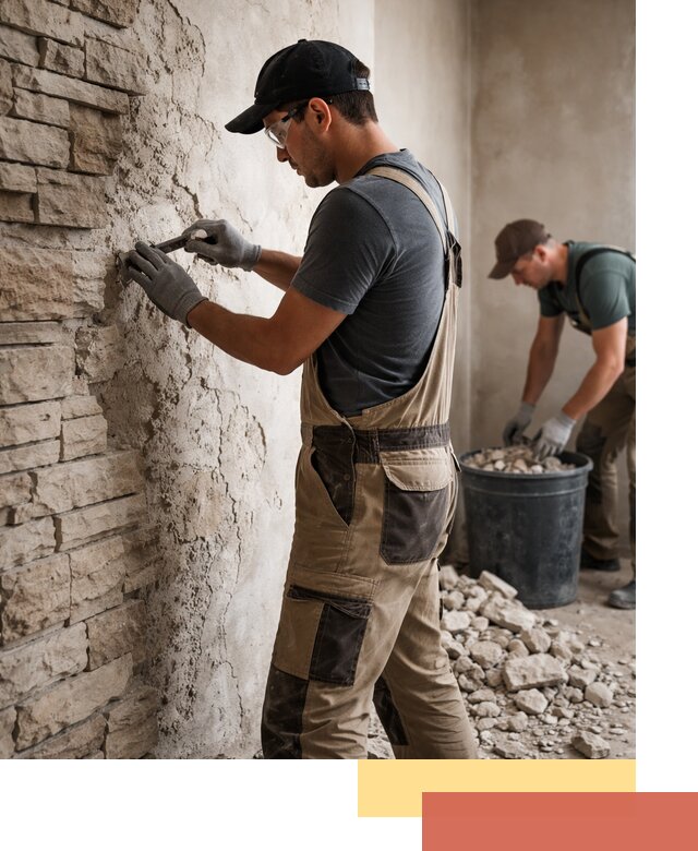 Демонтаж декоративного камня в грозном профессионально и безопасно