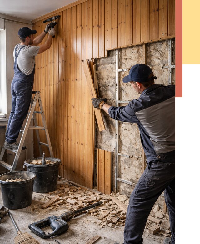 Демонтаж вагонки со стен в грозном от 1488 руб. — снятие, удаление, срочно | ОТДЕЛОЧНИК-Грз