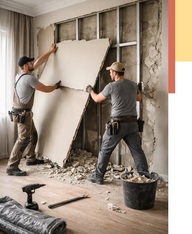 Демонтаж гипсокартона со стен в грозном от 359 руб. — услуги демонтажа | ОТДЕЛОЧНИК-Грз