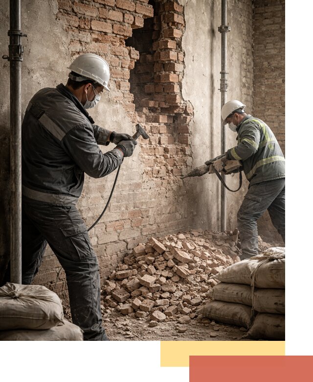 Демонтаж кирпичных стен в грозном быстро и безопасно