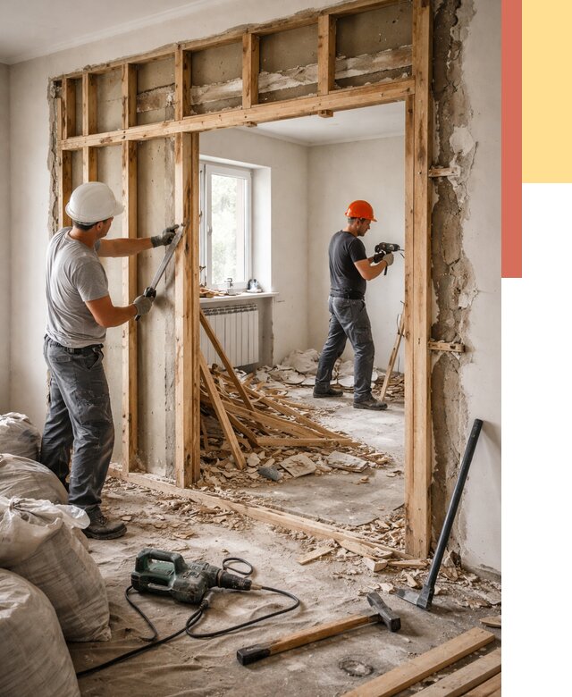 Демонтаж деревянных перегородок в грозном от 3284 руб. — быстро и недорого | ОТДЕЛОЧНИК-Грз