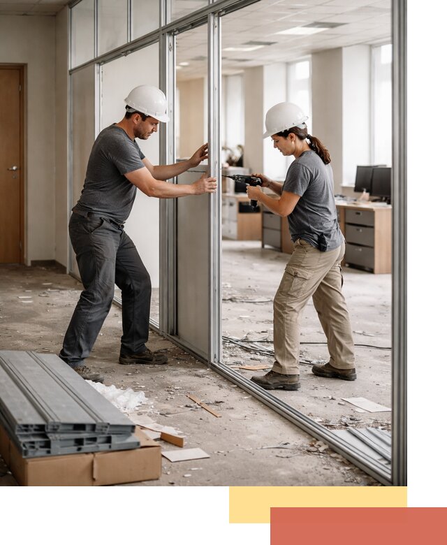 Демонтаж алюминиевых перегородок в грозном быстро и аккуратно