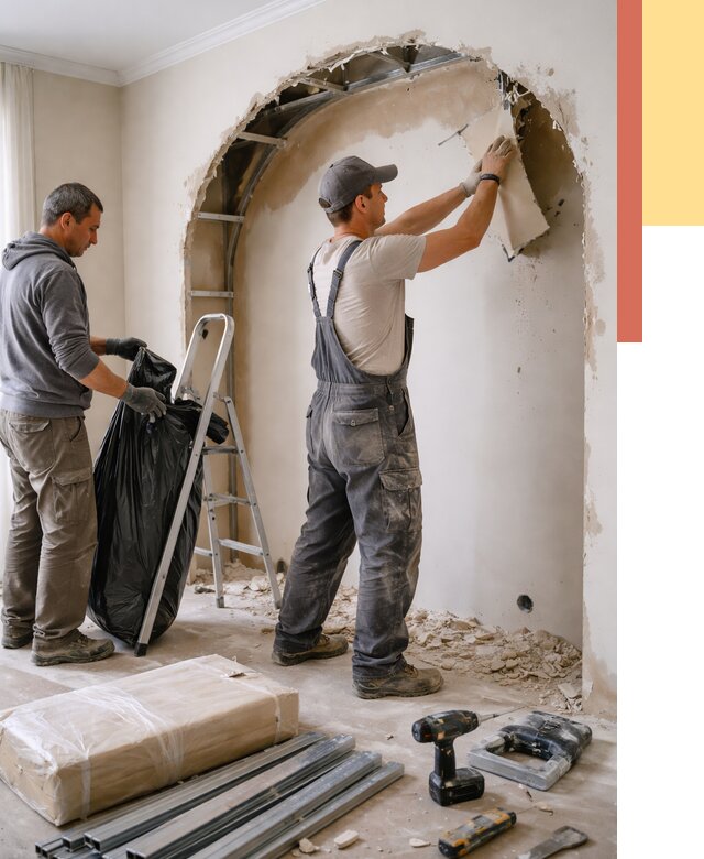 Демонтаж арки из гипсокартона в грозном от 3591 руб. — услуги под ключ | ОТДЕЛОЧНИК-Грз