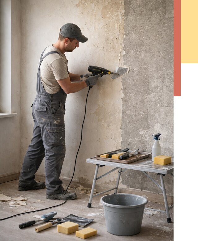 Очистка стен от клея в грозном от 1898 руб. — снятие и удаление клея со стен | ОТДЕЛОЧНИК-Грз