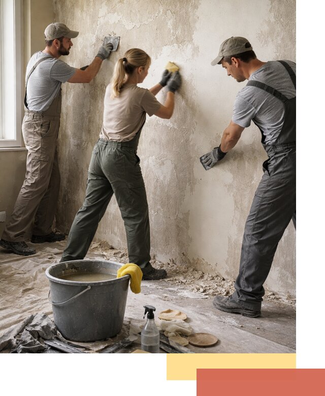 Очистка стен от клея и грунтовки в грозном качественно и быстро