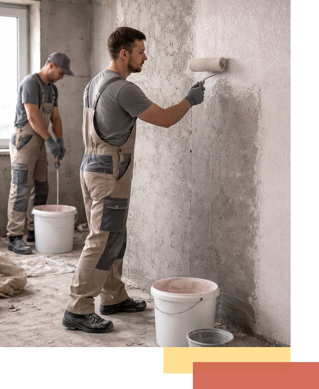 Нанесение бетоноконтакта на стены в грозном для последующей отделки