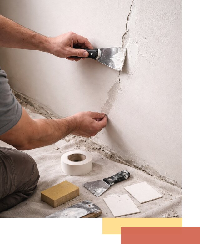 Заделка трещин и сколов в стенах и потолках в грозном