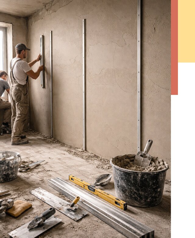 Штукатурка стен по маякам в грозном от 5644 руб./м² — выравнивание под ключ | ОТДЕЛОЧНИК-Грз