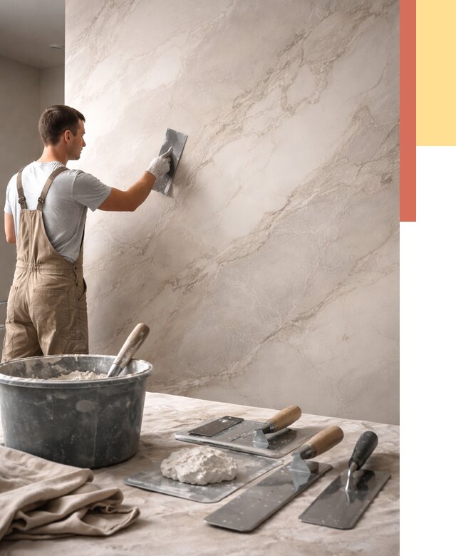 Декоративная штукатурка под мрамор в грозном от 2873 руб./м² — быстро и недорого | ОТДЕЛОЧНИК-Грз