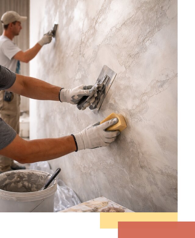 Декоративная штукатурка под мрамор в грозном для стен и потолков