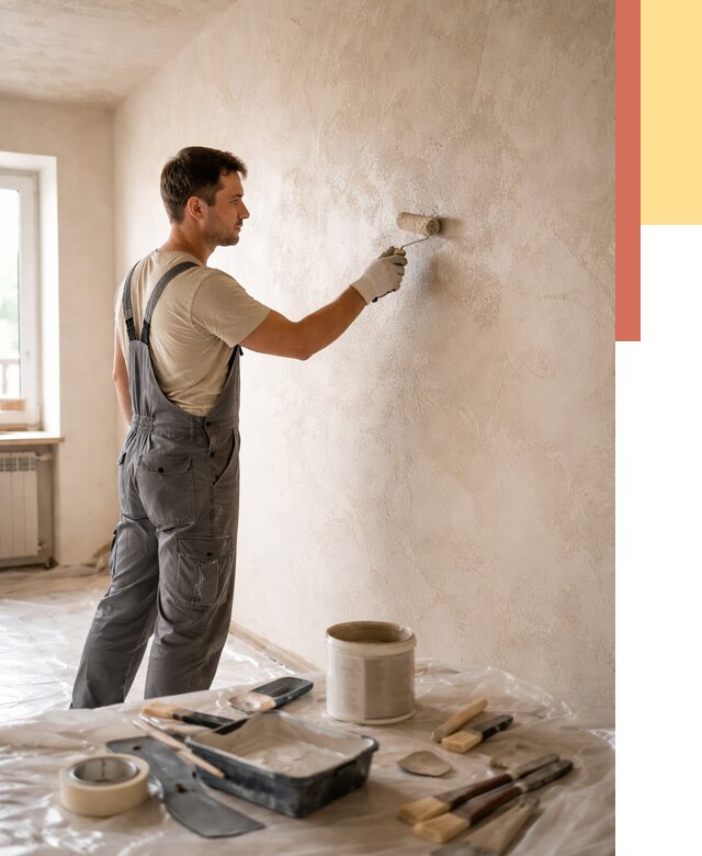 Нанесение лессирующей краски по декоративке в грозном от 1796 руб. | ОТДЕЛОЧНИК-Грз