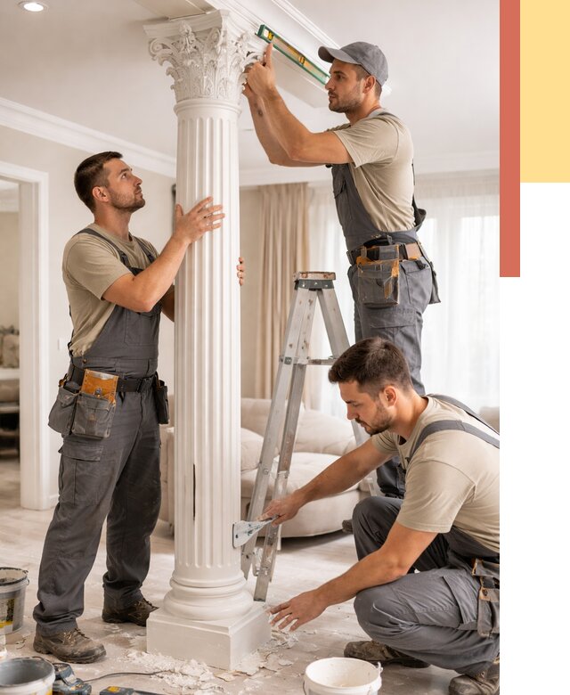 Установка декоративных колонн в грозном от 12313 руб. под ключ | ОТДЕЛОЧНИК-Грз