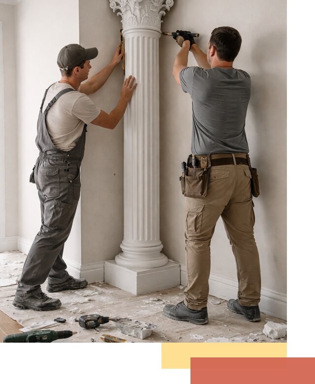 Установка декоративных колонн в грозном под ключ