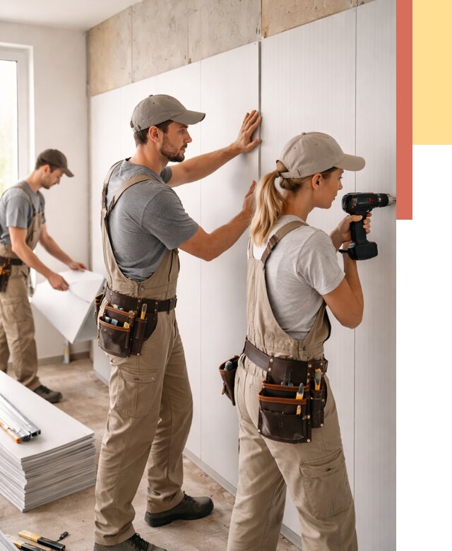 Монтаж ПВХ панелей на стены в грозном от 462 руб/м2 — быстро и недорого | ОТДЕЛОЧНИК-Грз