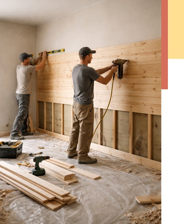 Монтаж деревянной вагонки на стены в грозном от 7696 руб. | Услуги монтажа вагонки | ОТДЕЛОЧНИК-Грз