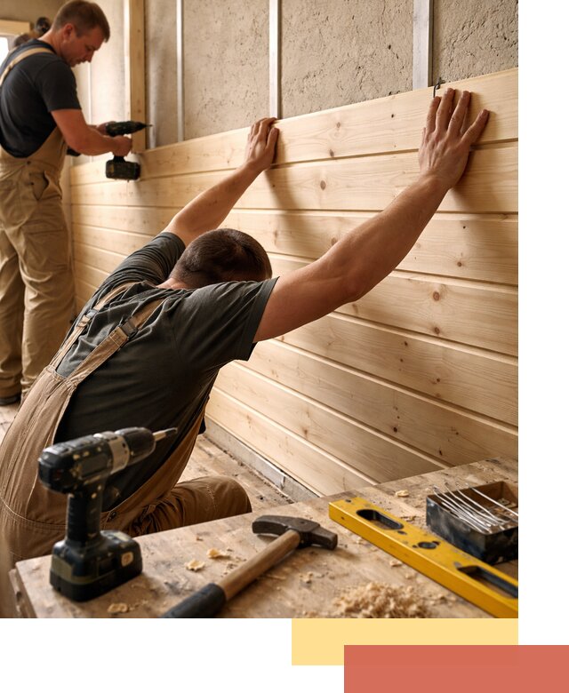 Монтаж деревянной вагонки на стены в грозном быстро и качественно