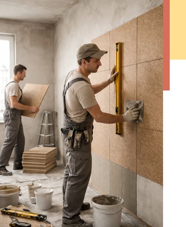 Монтаж пробковых панелей на стены в грозном от 3591 руб. — ОТДЕЛОЧНИК-Грз