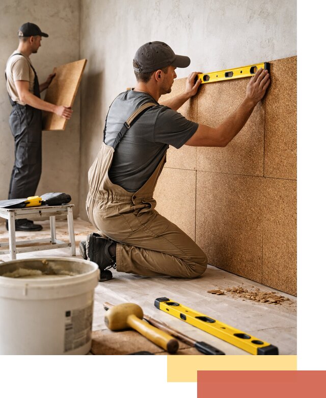 Монтаж пробковых панелей на стены в грозном быстро и качественно