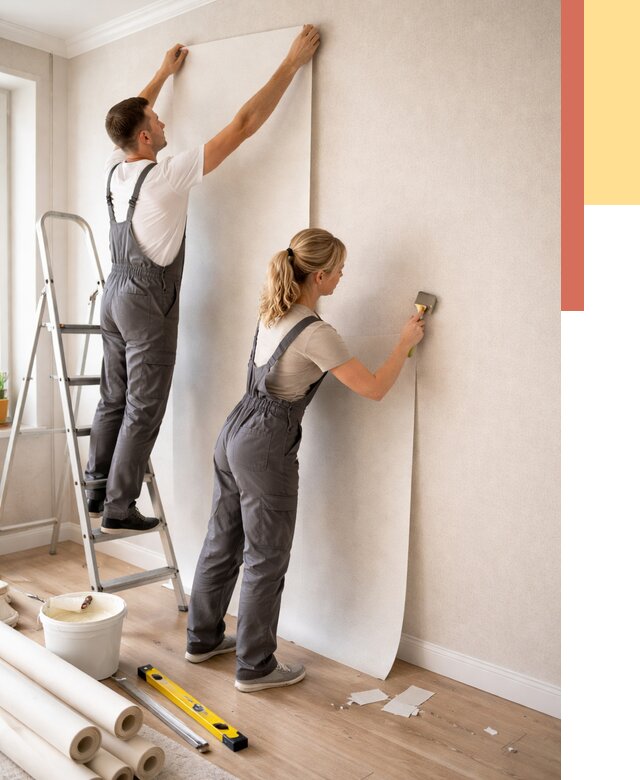 Поклейка флизелиновых обоев в грозном от 6157 руб. | Быстро и недорого — ОТДЕЛОЧНИК-Грз