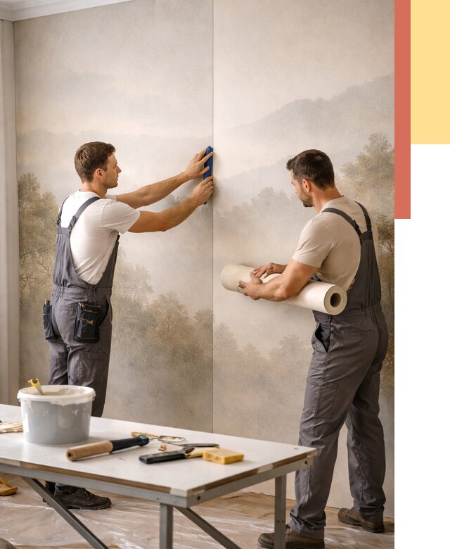 Поклейка фотообоев в грозном от 8722 руб/м² — быстро и недорого | ОТДЕЛОЧНИК-Грз