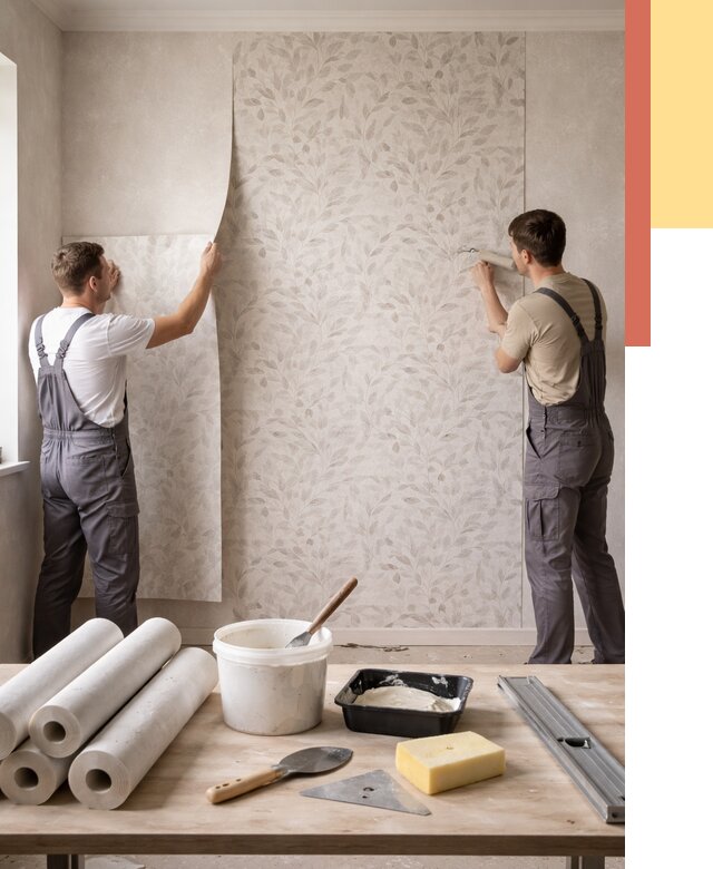 Поклейка обоев с подбором рисунка в грозном от 3591 руб. | ОТДЕЛОЧНИК-Грз - быстро и недорого