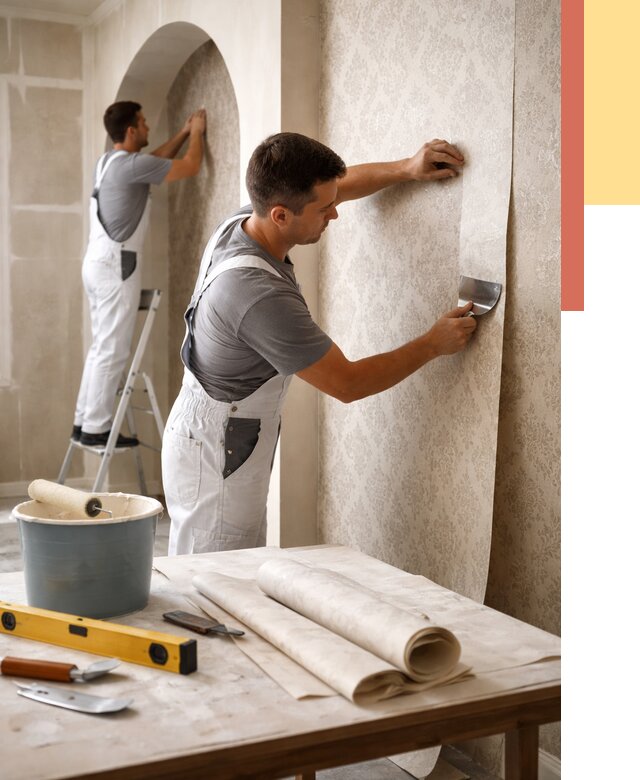 Поклейка обоев на сложные стены в грозном от 2873 руб. под ключ | ОТДЕЛОЧНИК-Грз