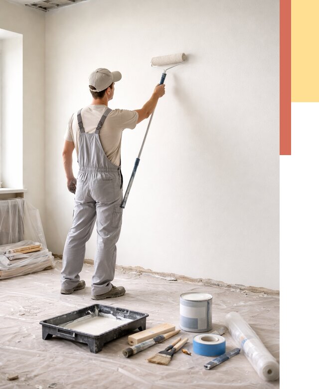 Покраска стен водоэмульсионной краской в грозном от 462 руб. за м² | ОТДЕЛОЧНИК-Грз