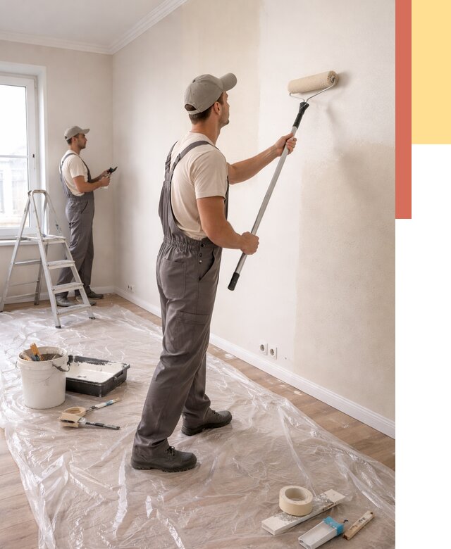 Покраска стен акриловой краской в грозном от 3591 руб./м² — быстро и недорого | ОТДЕЛОЧНИК-Грз