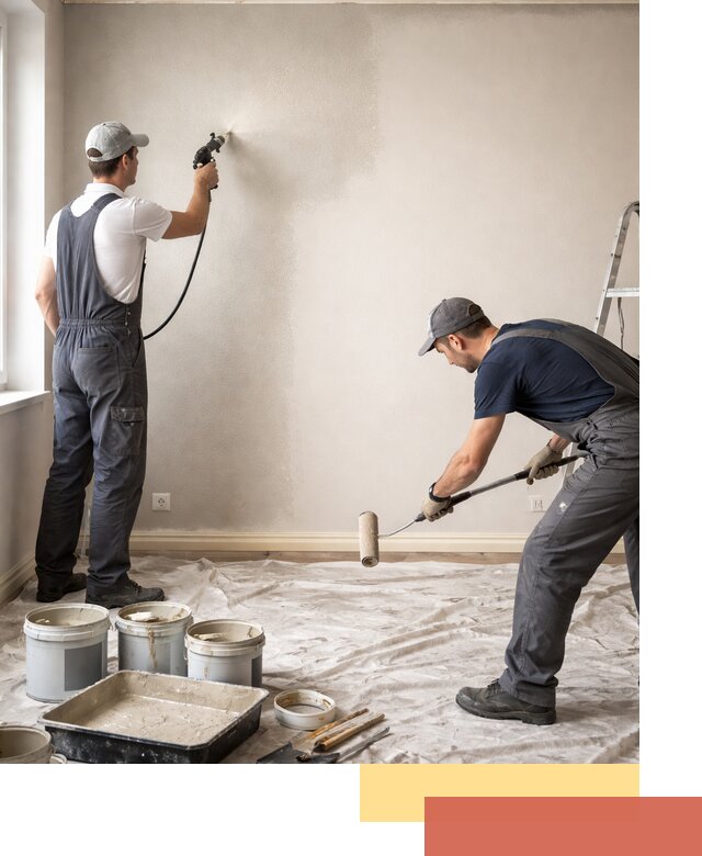 Покраска стен моющейся краской и защита поверхностей в грозном