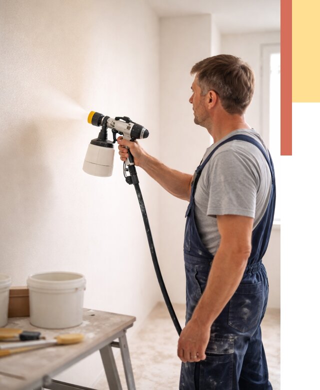 Покраска стен краскопультом в грозном от 7696 руб. — механизированная покраска | ОТДЕЛОЧНИК-Грз