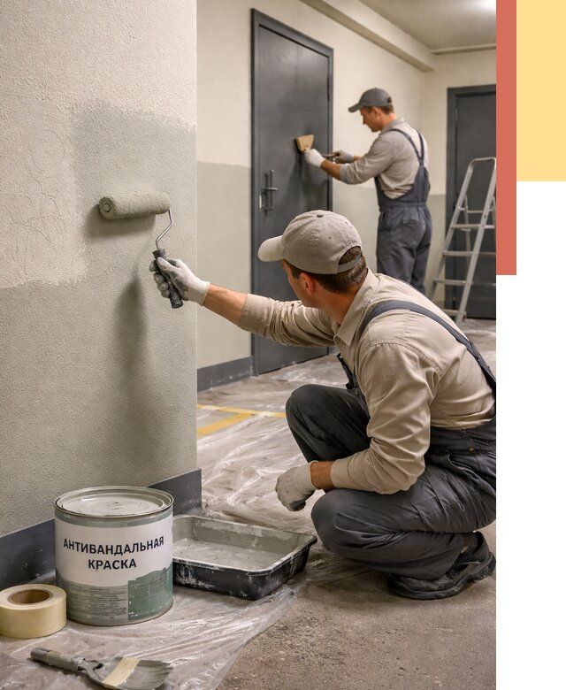 Покраска стен антивандальной краской в грозном от 4617 руб./м² под ключ | ОТДЕЛОЧНИК-Грз
