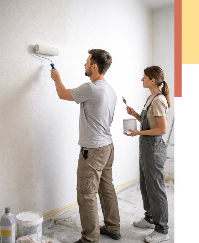 Окраска стен по стеклохолсту в грозном от 4617 руб/м² под ключ | ОТДЕЛОЧНИК-Грз