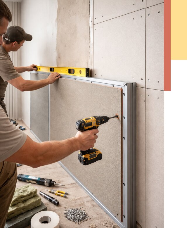 Шумоизоляция стен панелями ЗИПС в грозном от 2257 руб./м² под ключ | ОТДЕЛОЧНИК-Грз