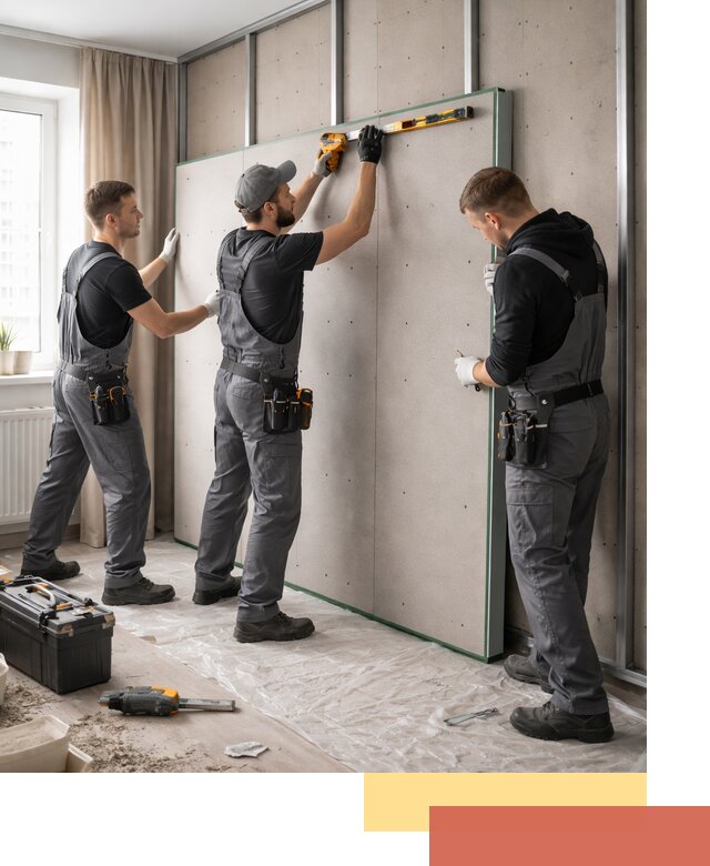 Шумоизоляция стен панелями ЗИПС в грозном для жилых и коммерческих помещений