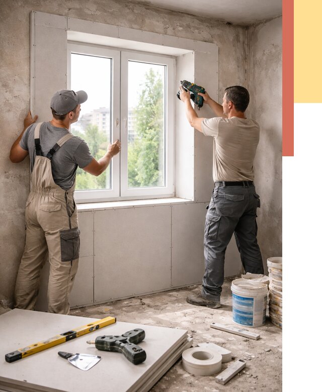 Монтаж откосов из гипсокартона в грозном от 4617 руб. под ключ | ОТДЕЛОЧНИК-Грз