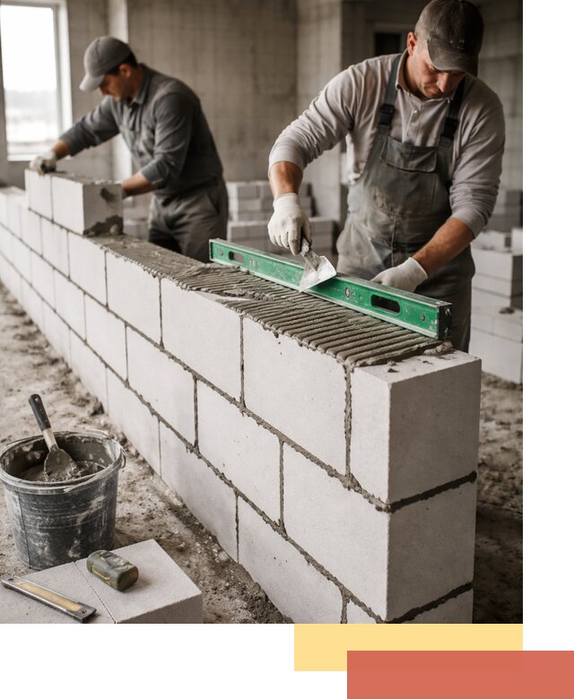 Кладка перегородок из газобетона в грозном быстро и качественно