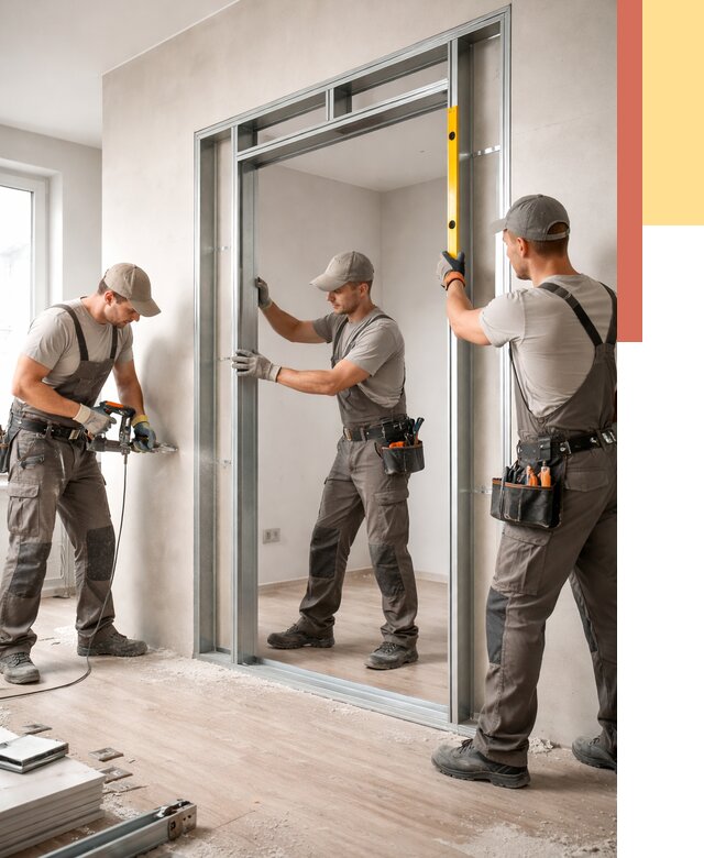 Устройство дверного проема в перегородке в грозном от 4617 руб. под ключ | ОТДЕЛОЧНИК-Грз