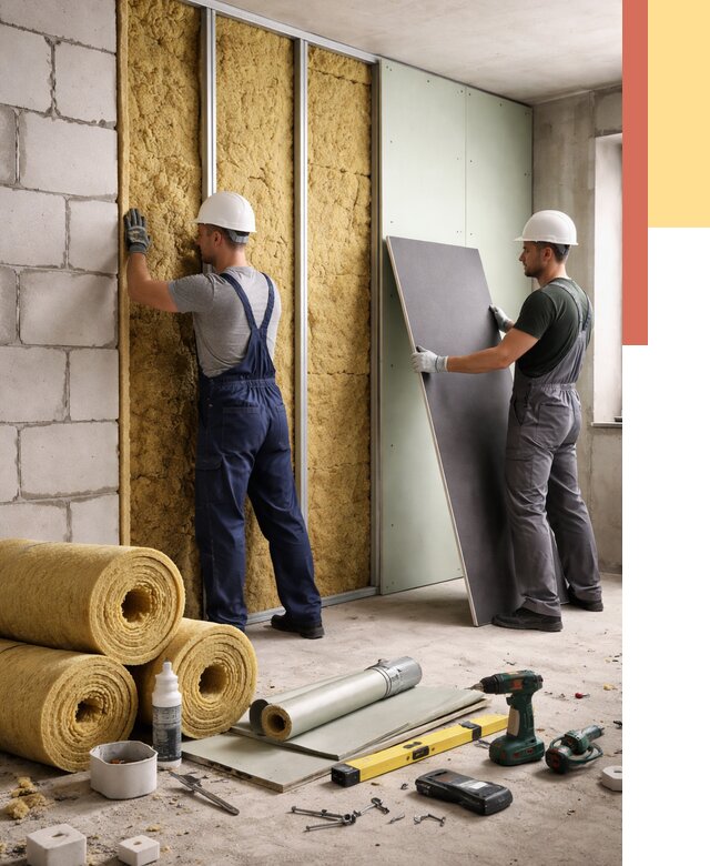 Шумоизоляция перегородок из блоков в грозном от 1898 руб./м² — быстро и недорого | ОТДЕЛОЧНИК-Грз