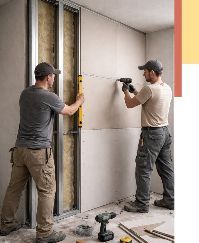 Монтаж двухслойной перегородки из гипсокартона в грозном от 1488 руб. | ОТДЕЛОЧНИК-Грз