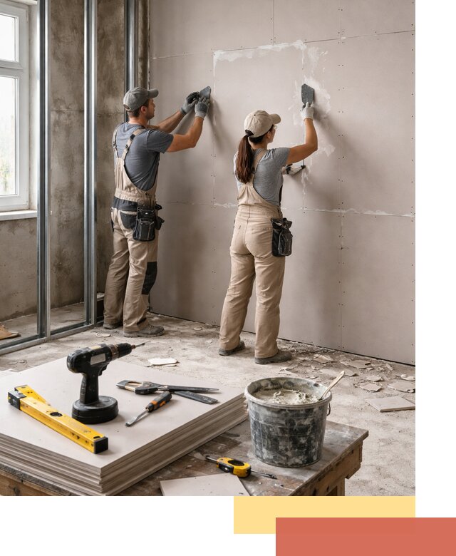 Монтаж двухслойной перегородки из гипсокартона в грозном