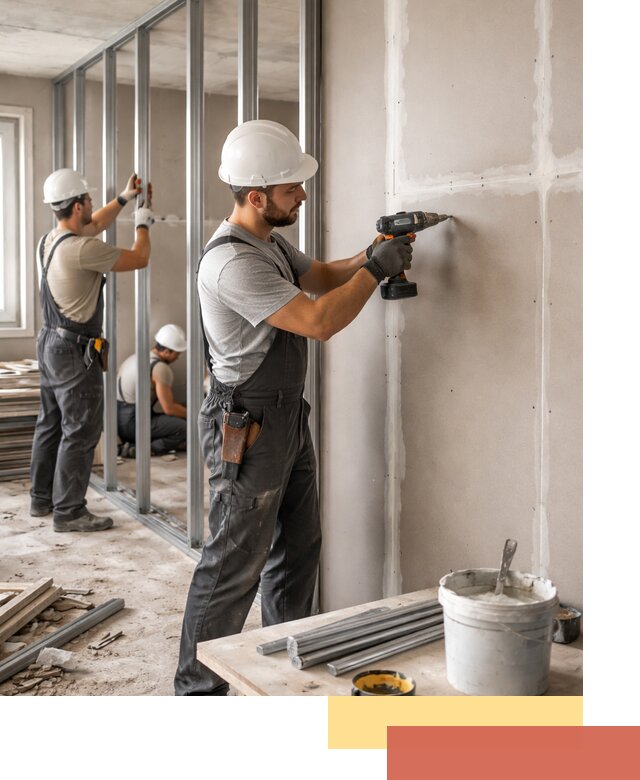 Перегородки из огнестойкого гипсокартона в грозном под ключ