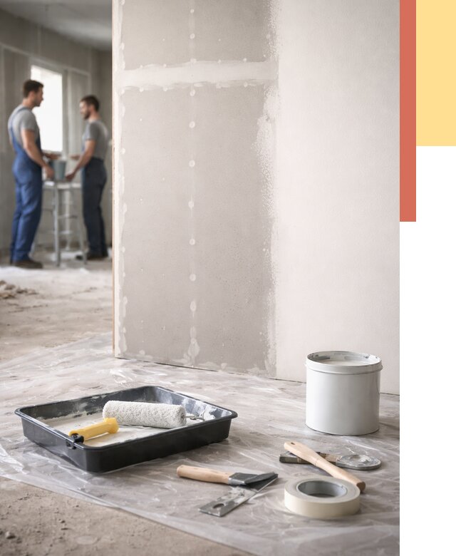 Покраска перегородок из гипсокартона в грозном от 4617 руб. под ключ | ОТДЕЛОЧНИК-Грз