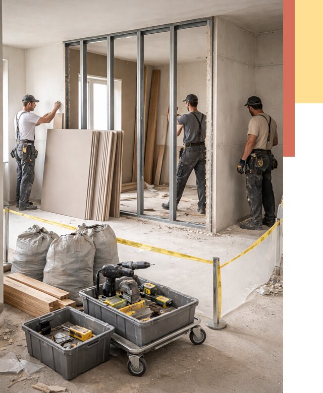 Перенос гипсокартонной перегородки в грозном под ключ от 4617 руб. | Демонтаж и монтаж – ОТДЕЛОЧНИК-Грз