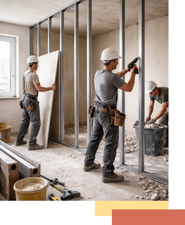 Перенос гипсокартонной перегородки в грозном профессионально и быстро