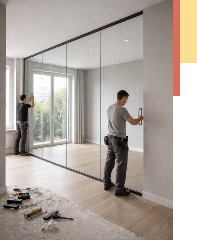 Изготовление стеклянных перегородок в грозном от 12672 руб. под ключ | ОТДЕЛОЧНИК-Грз