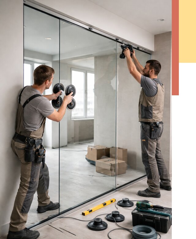 Монтаж стеклянных перегородок в грозном от 6670 руб. | ОТДЕЛОЧНИК-Грз