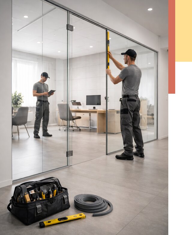 Цельностеклянные перегородки под ключ в грозном от 9748 руб. — монтаж и цены | ОТДЕЛОЧНИК-Грз