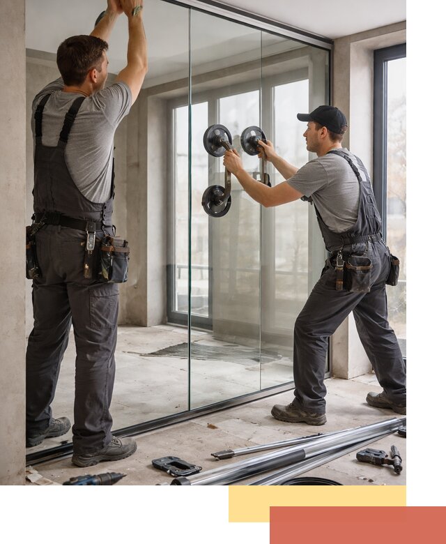 Цельностеклянные перегородки под ключ в грозном