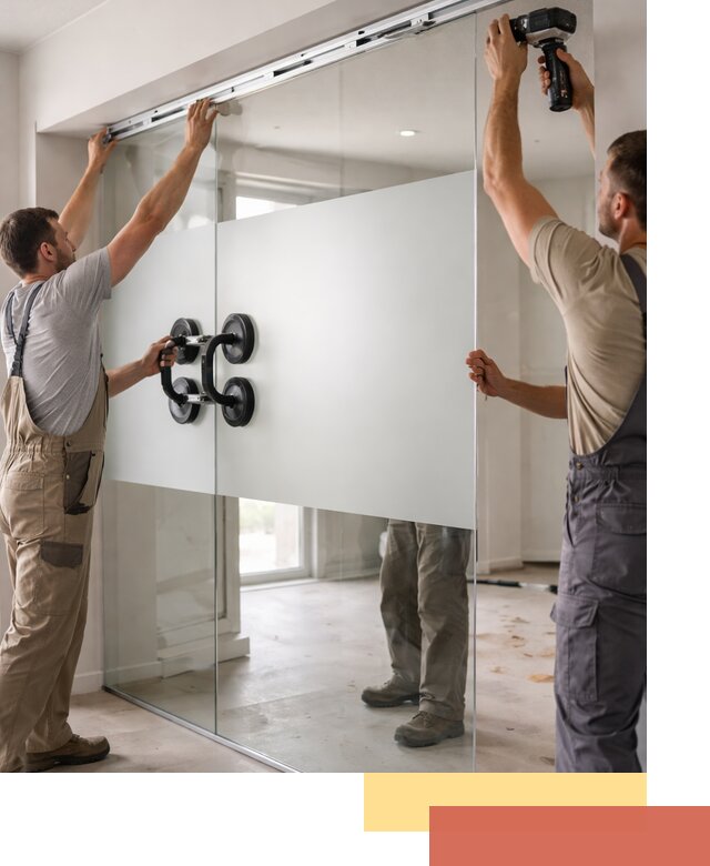 Матовые стеклянные перегородки под ключ в грозном